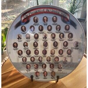 PRESIDENTS OF THE USA COLLECTOR'S PLATE -  WASHINGTON THROUGH OBAMA 8"